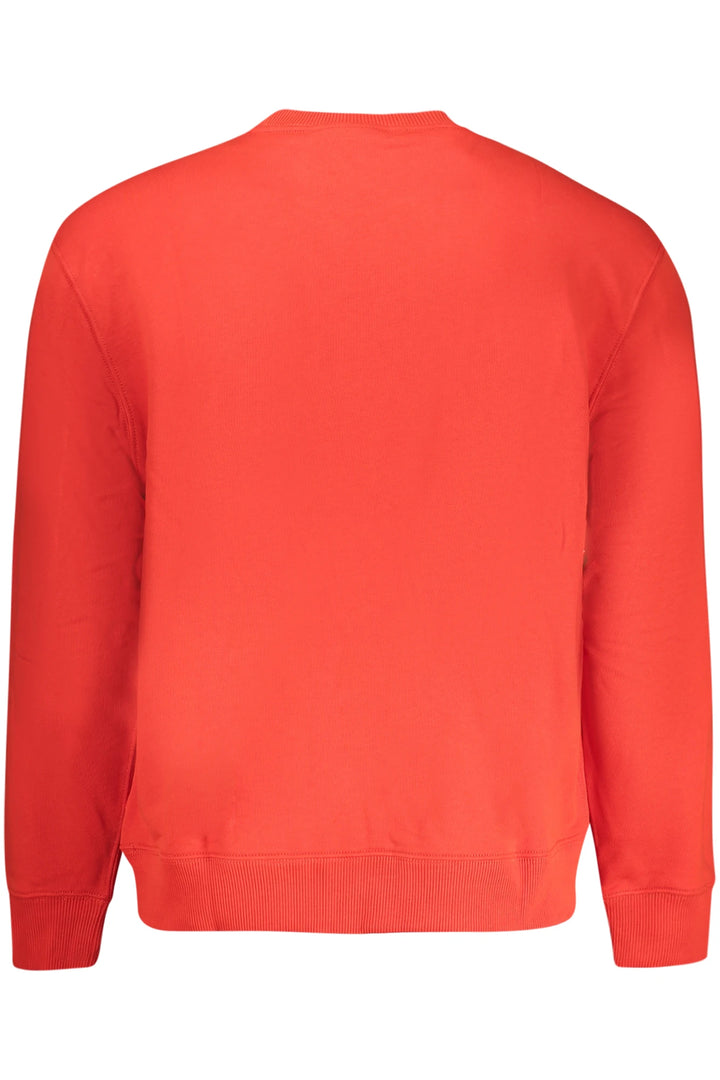 CALVIN KLEIN MEN&#39;S RED ZIP-UP SWEATSHIRT