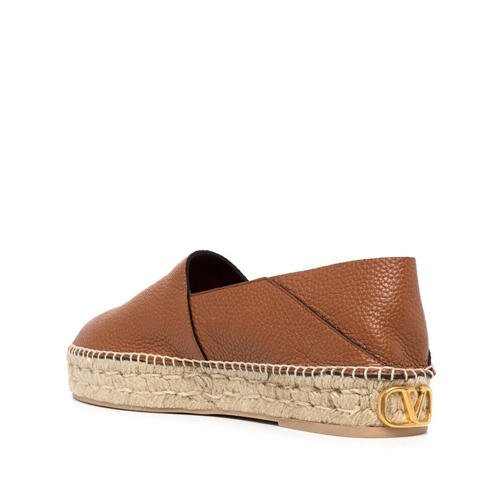 Valentino Garavani Logo-Plaque Leather Espadrilles