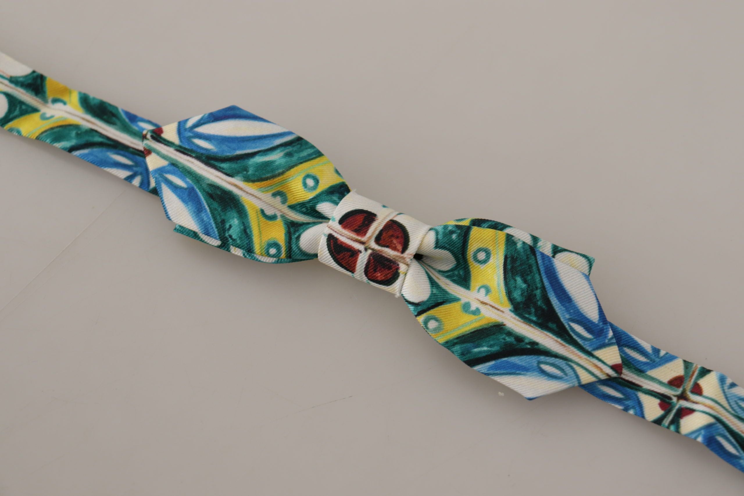 Dolce &amp; Gabbana Elegante Fliege aus Seide mit Majolika-Print