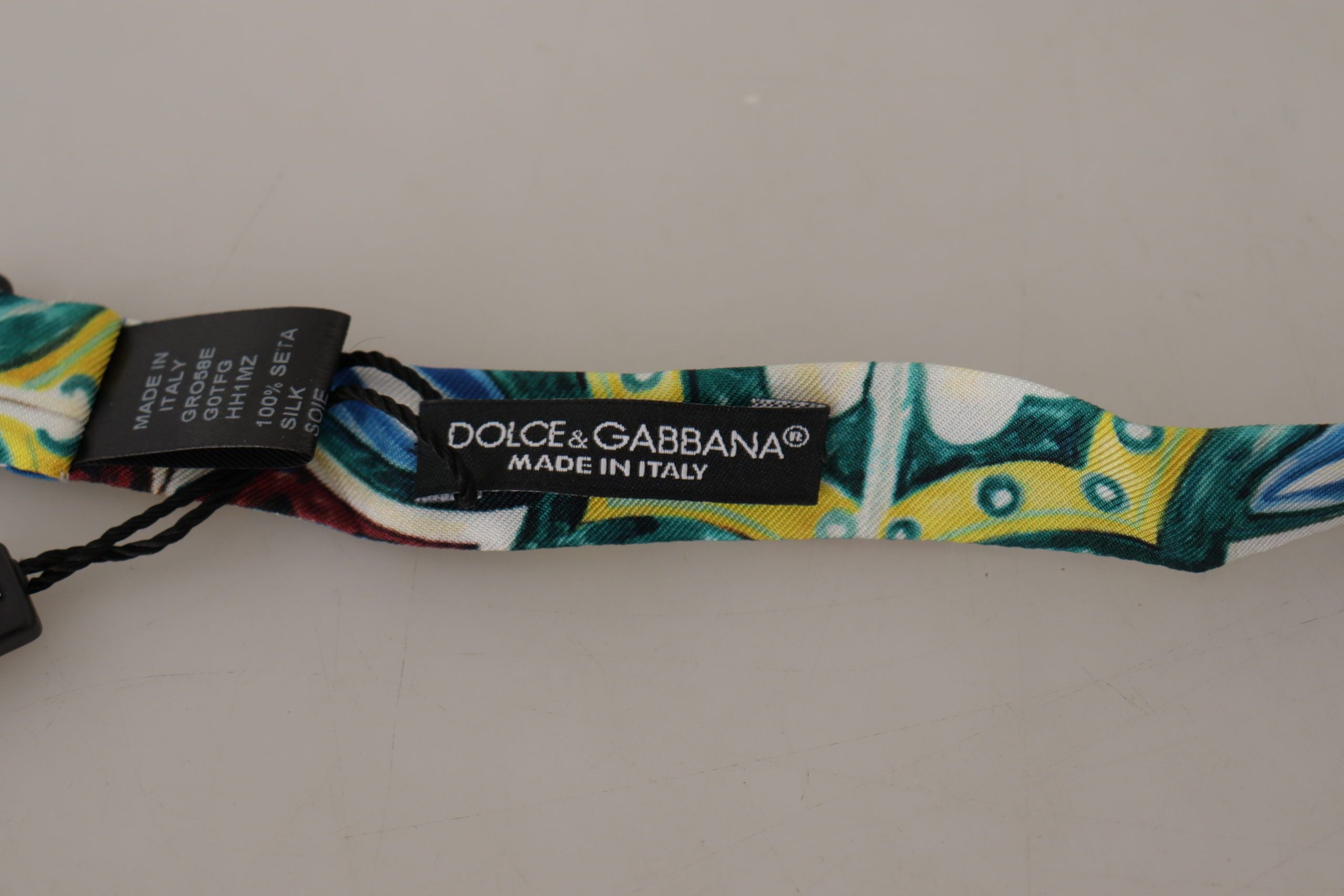 Dolce &amp; Gabbana Elegante Fliege aus Seide mit Majolika-Print