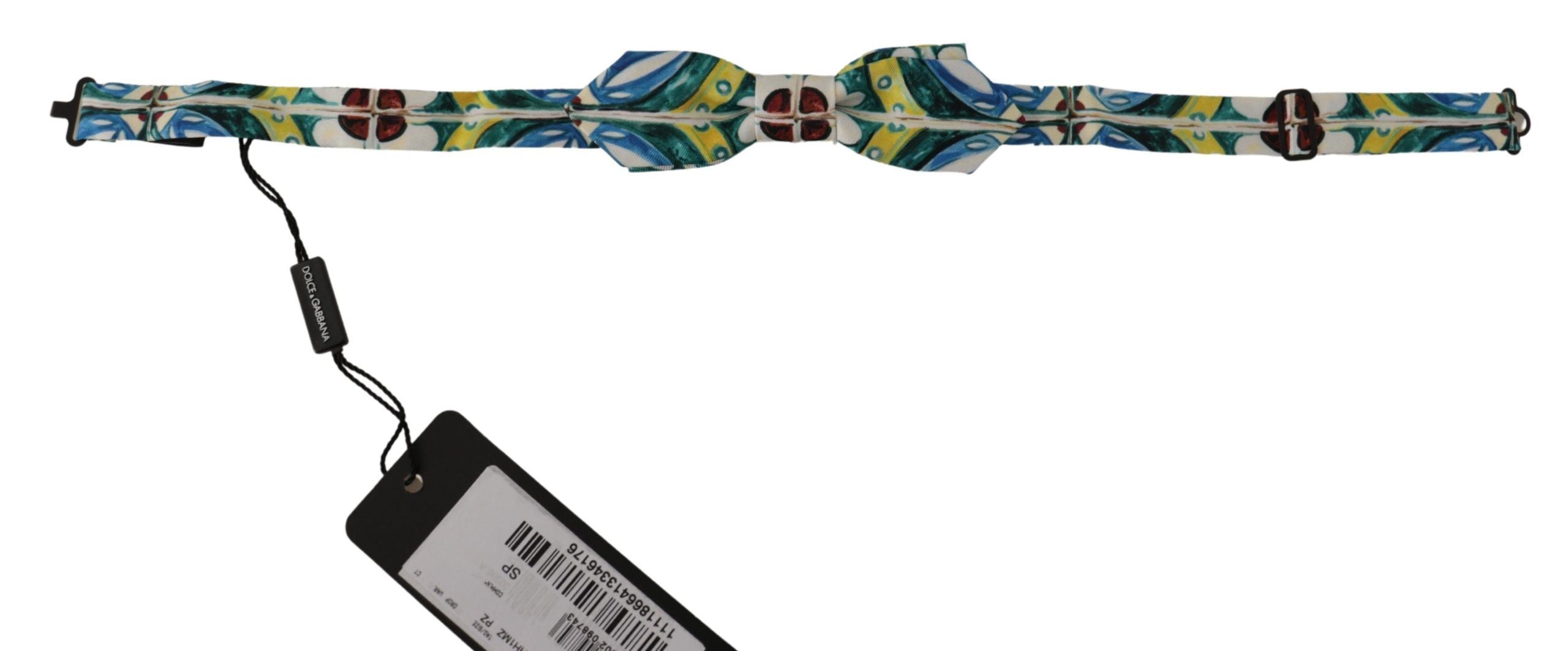 Dolce &amp; Gabbana Elegante Fliege aus Seide mit Majolika-Print