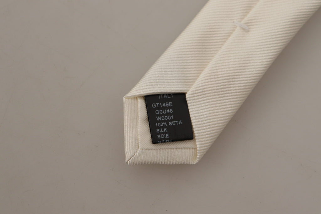 Dolce &amp; Gabbana Elegante weiße Herrenkrawatte aus Seide