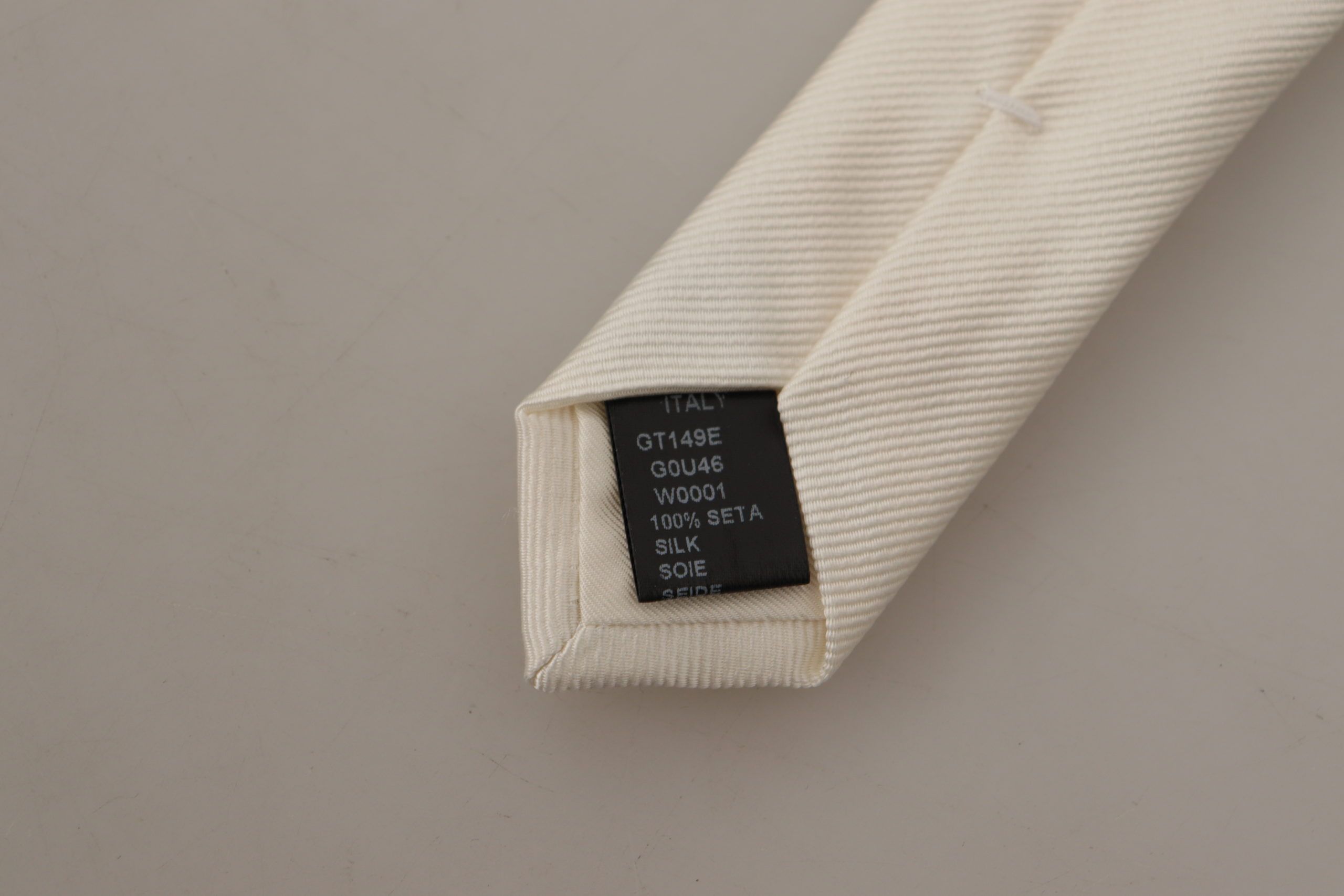 Dolce &amp; Gabbana Elegante weiße Herrenkrawatte aus Seide