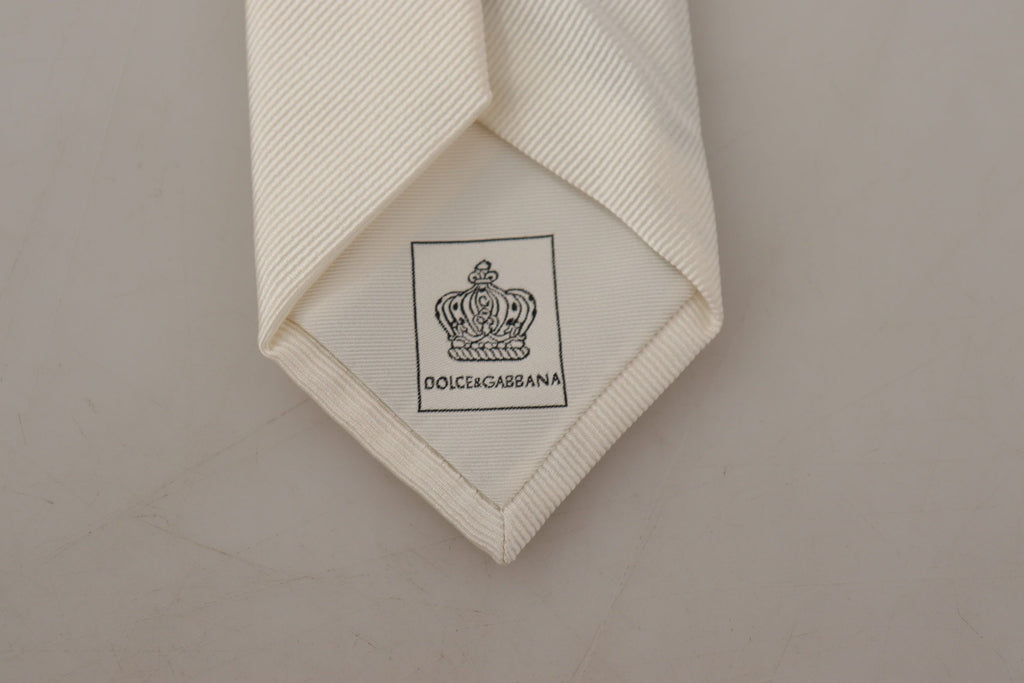 Dolce &amp; Gabbana Elegante weiße Herrenkrawatte aus Seide
