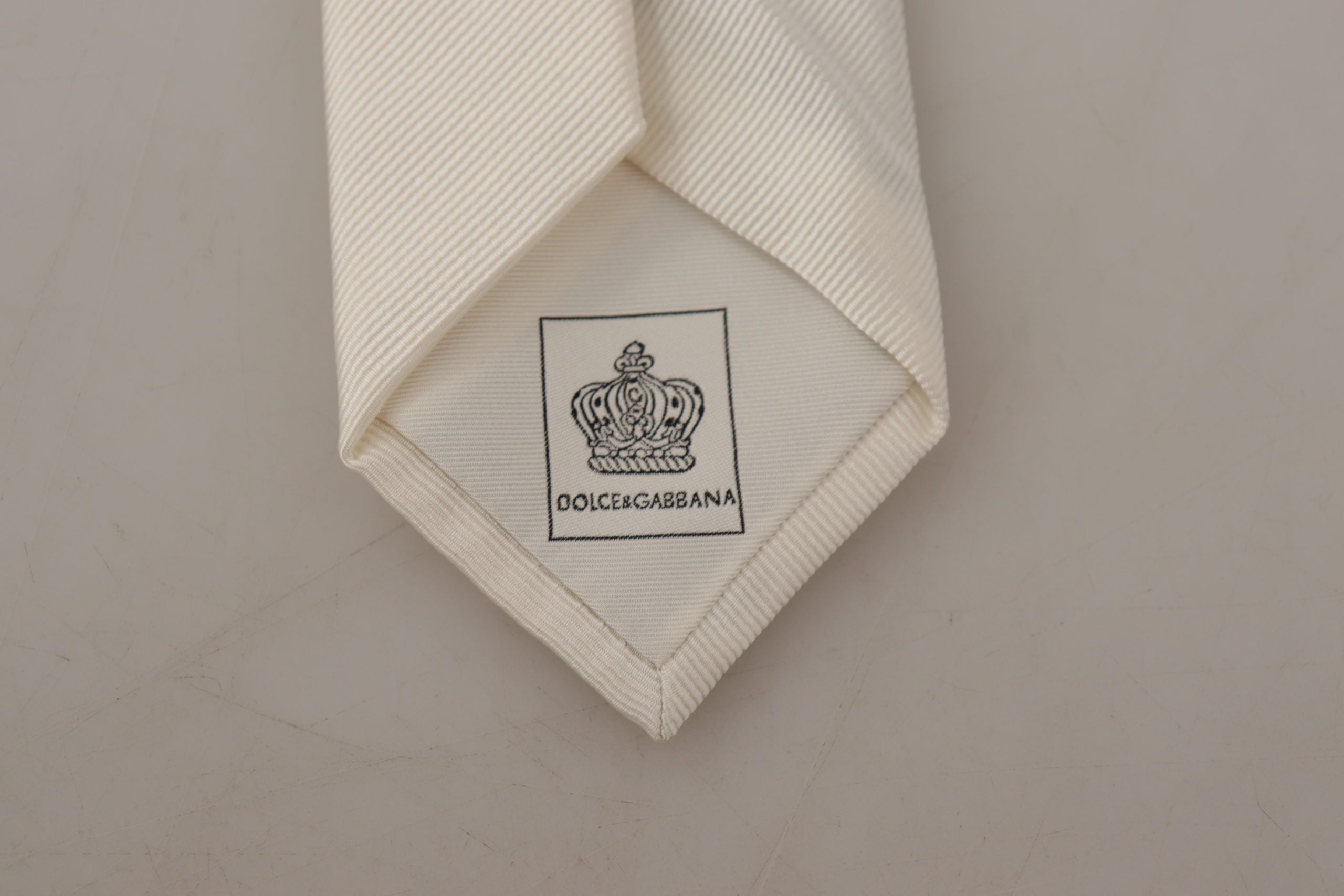 Dolce &amp; Gabbana Elegante weiße Herrenkrawatte aus Seide