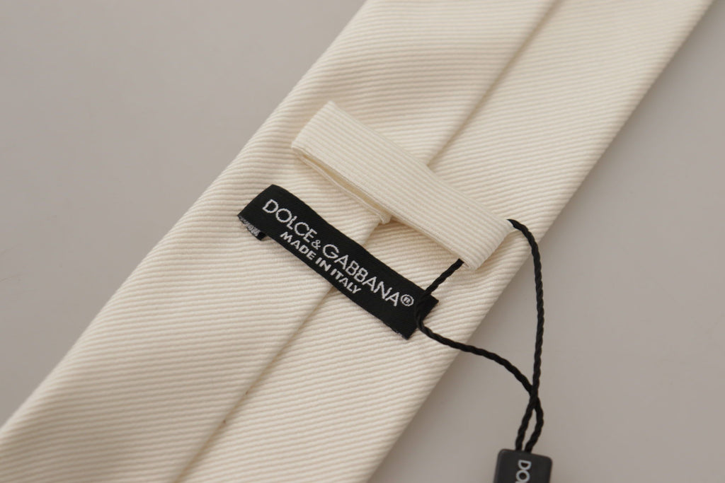 Dolce &amp; Gabbana Elegante weiße Herrenkrawatte aus Seide