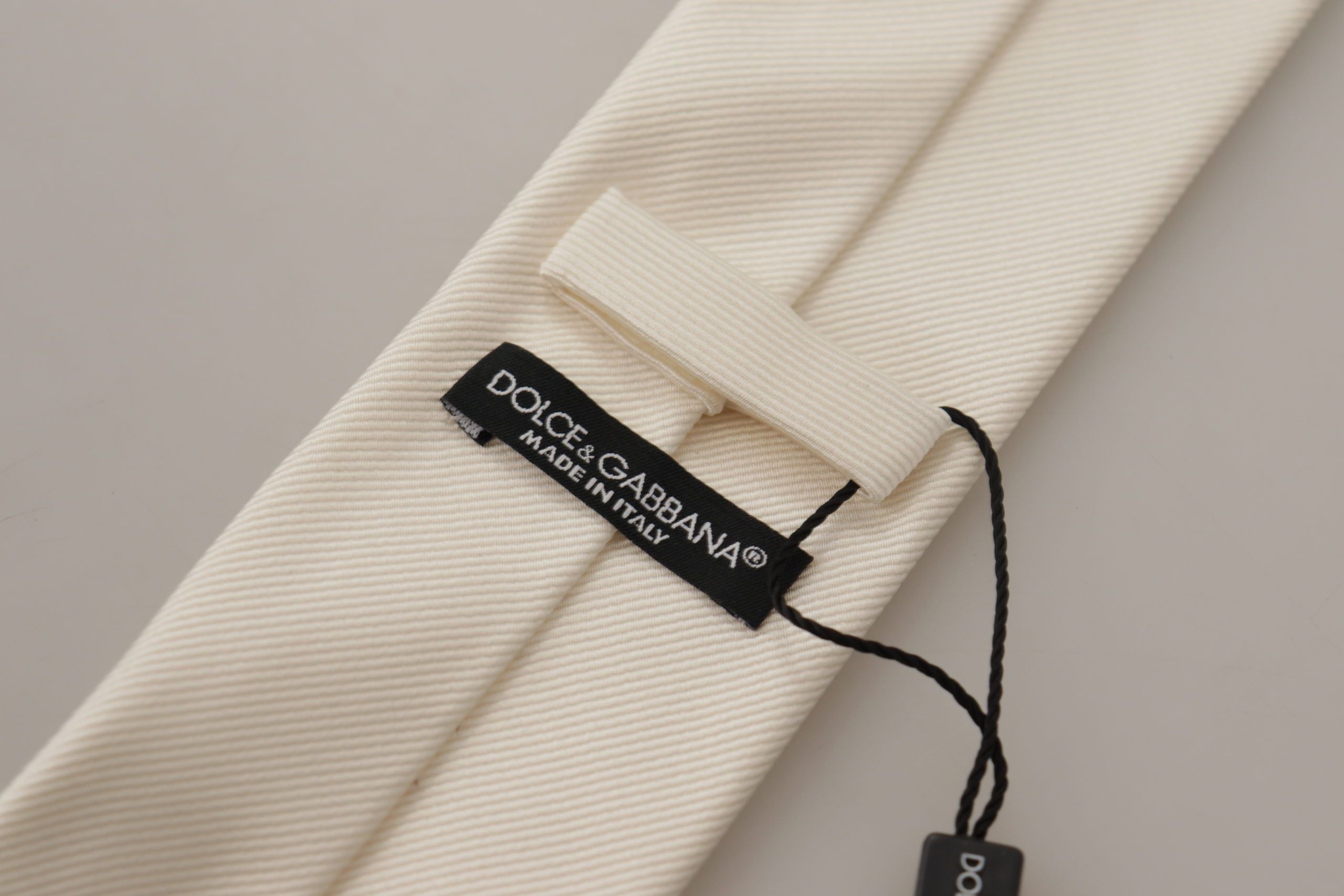 Dolce &amp; Gabbana Elegante weiße Herrenkrawatte aus Seide