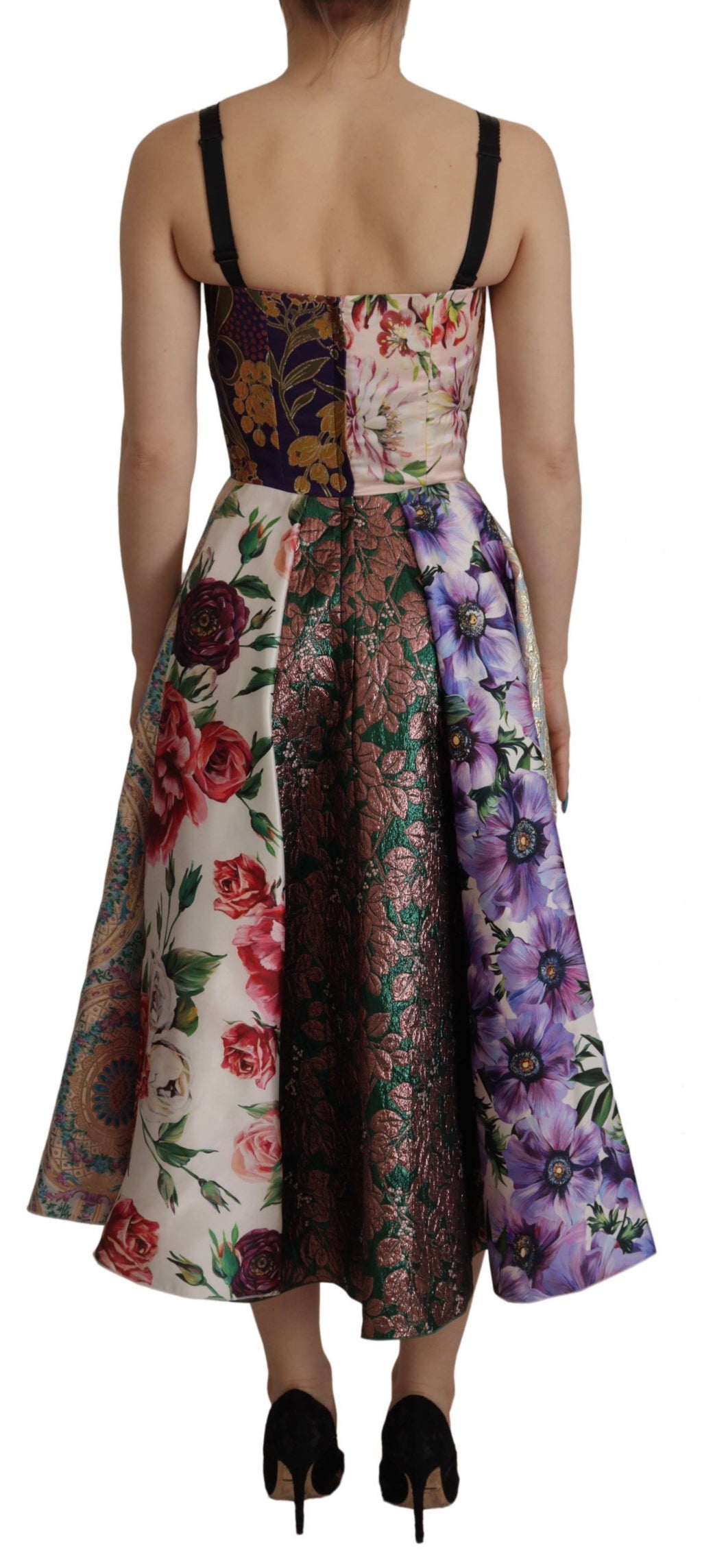 Robe en soie mélangée patchwork élégante Dolce &amp; Gabbana