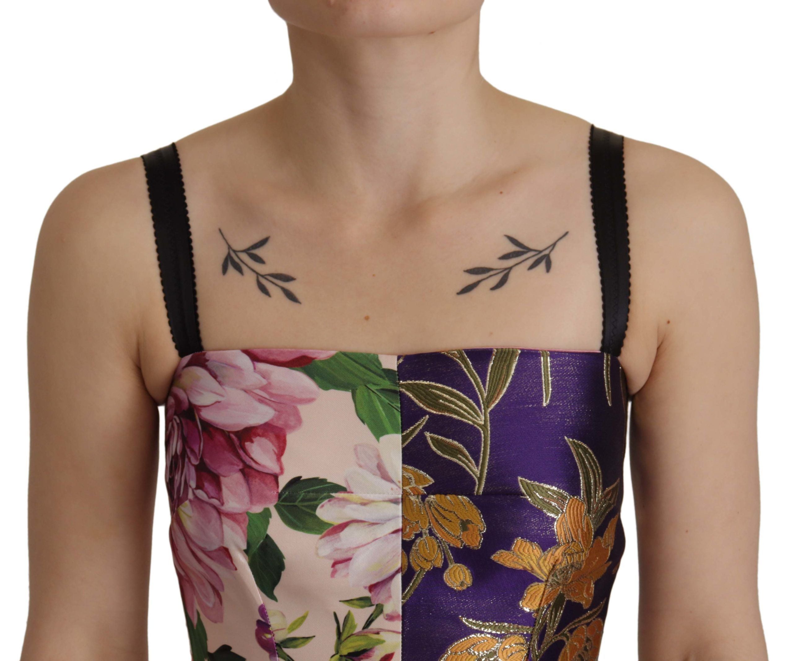 Robe en soie mélangée patchwork élégante Dolce &amp; Gabbana