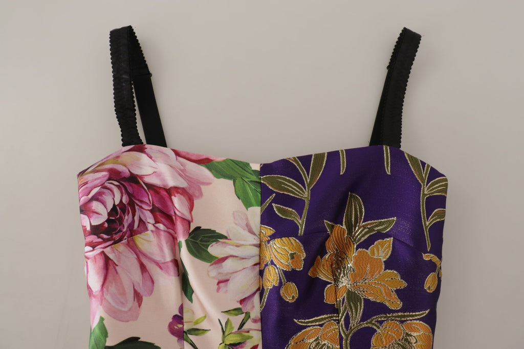 Robe en soie mélangée patchwork élégante Dolce &amp; Gabbana