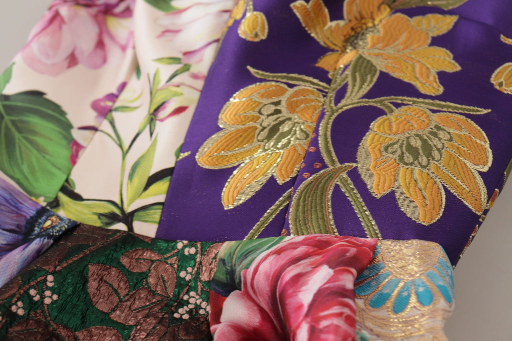Robe en soie mélangée patchwork élégante Dolce &amp; Gabbana