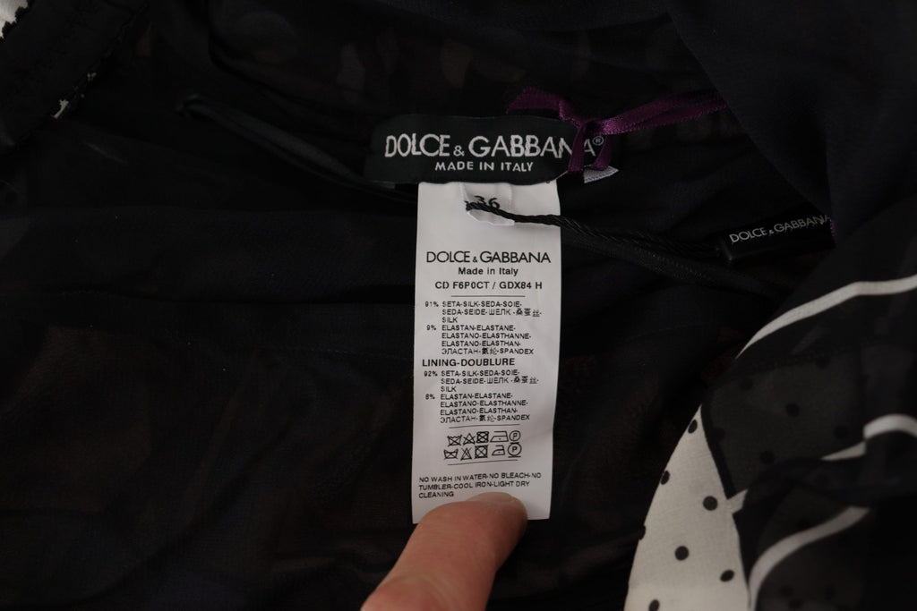 Robe midi patchwork élégante en soie mélangée Dolce &amp; Gabbana
