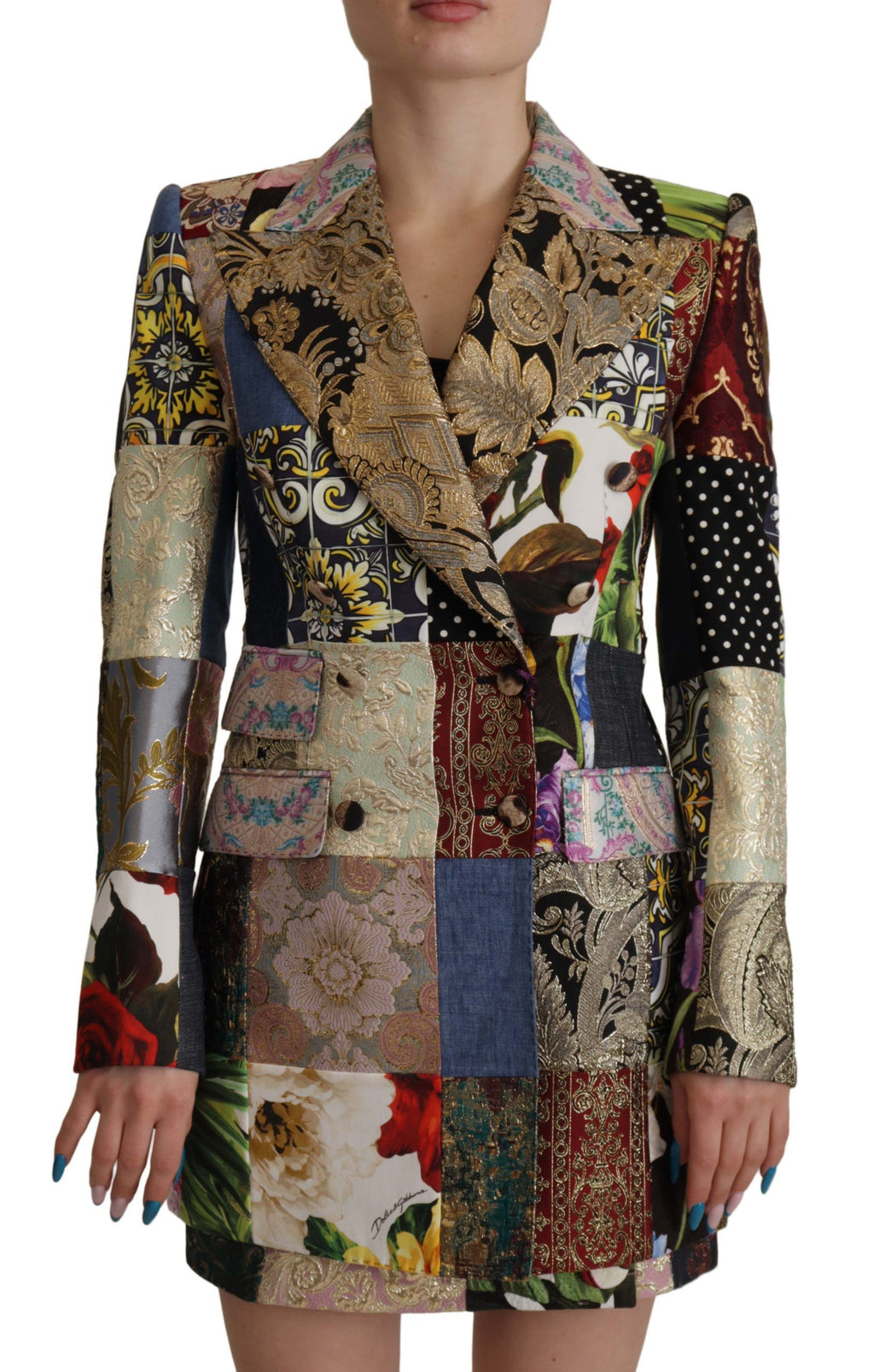 Dolce &amp; Gabbana Élégant blazer patchwork multicolore