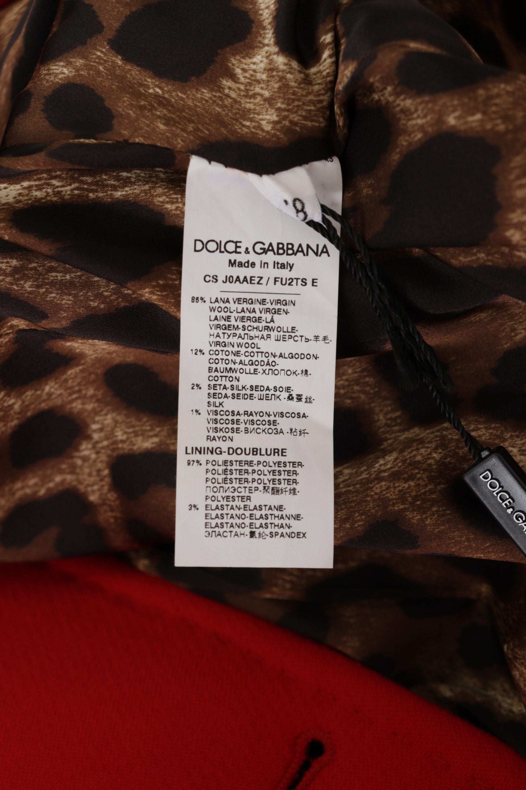 Dolce &amp; Gabbana Eleganter roter Trenchcoat mit Leopardenmuster