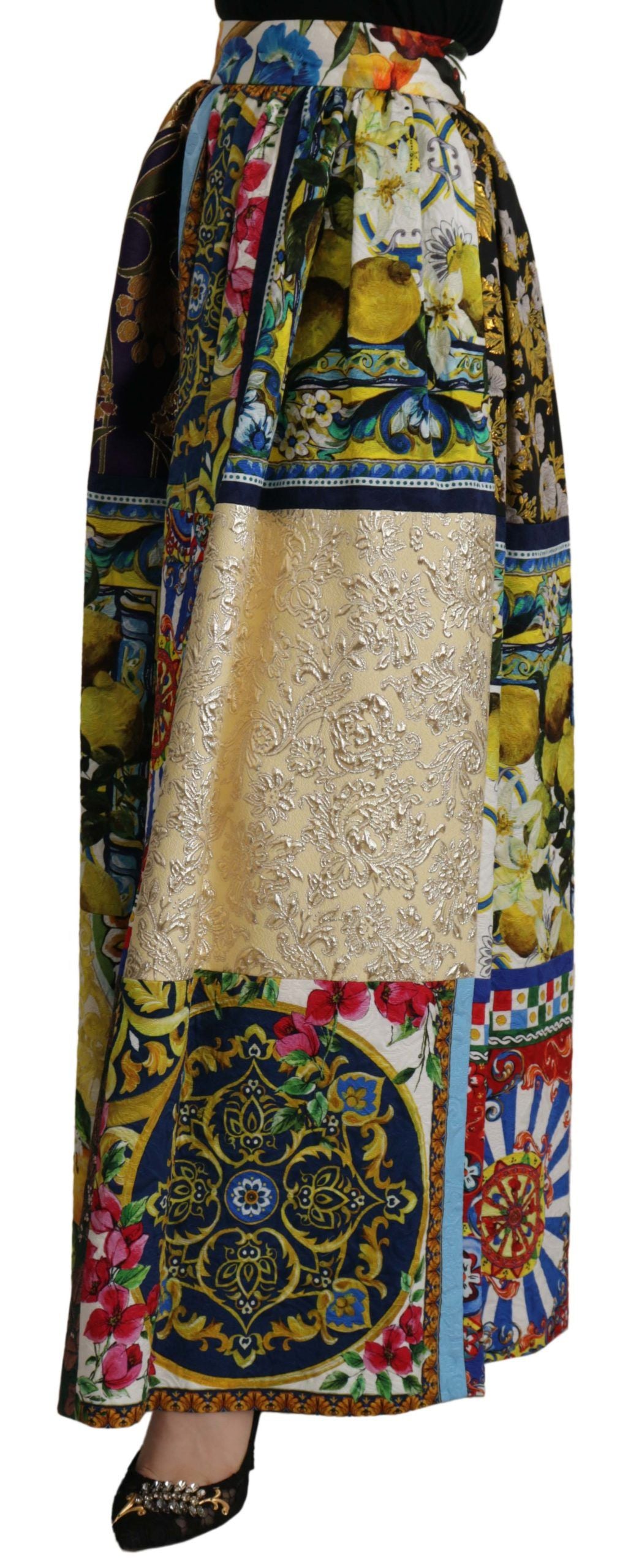 Jupe longue taille haute Dolce &amp; Gabbana à motifs siciliens