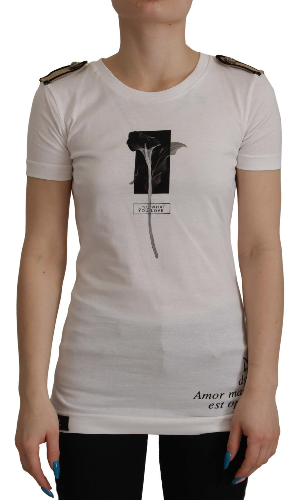 Dolce &amp; Gabbana Elegantes Baumwoll-T-Shirt mit Rundhalsausschnitt und Blumenmuster