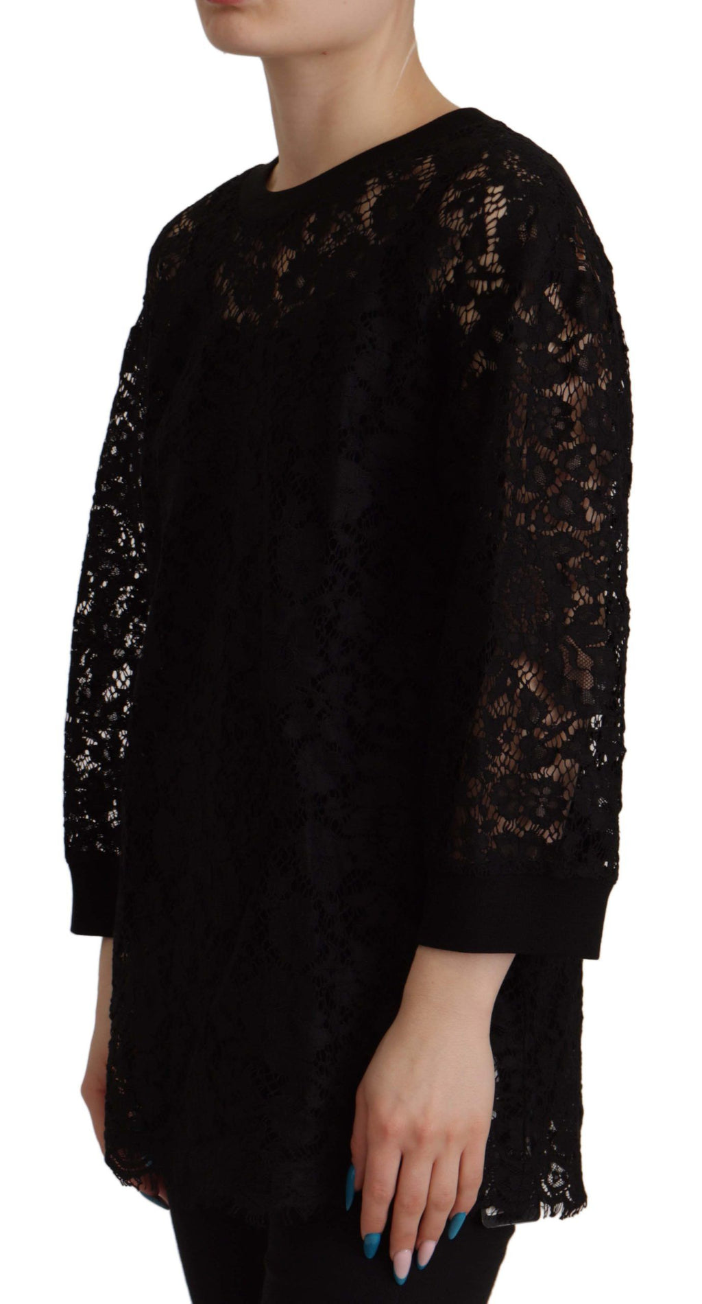 Dolce &amp; Gabbana Elegantes schwarzes Langarm-Bluse-Top