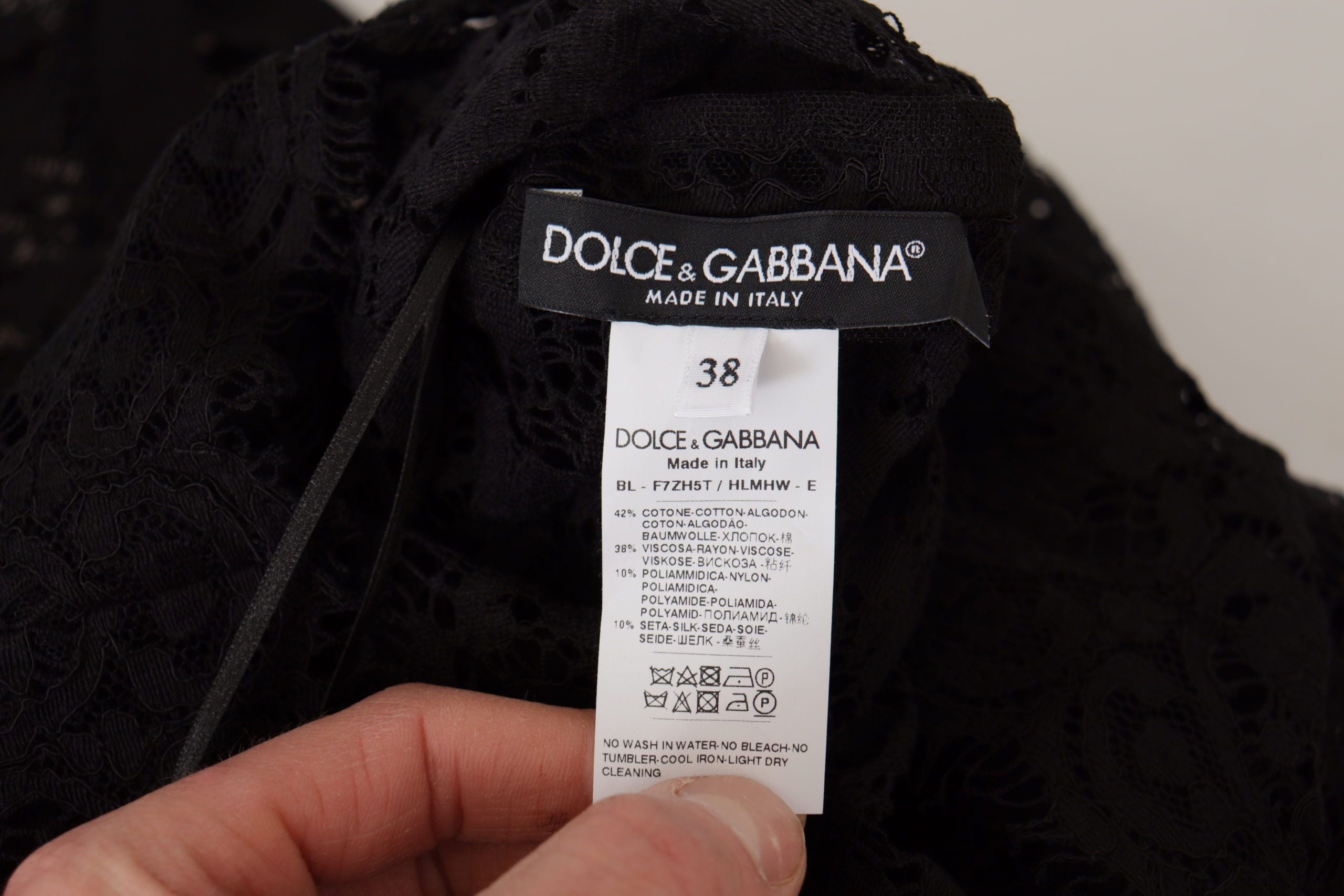 Dolce &amp; Gabbana Elegantes schwarzes Langarm-Bluse-Top