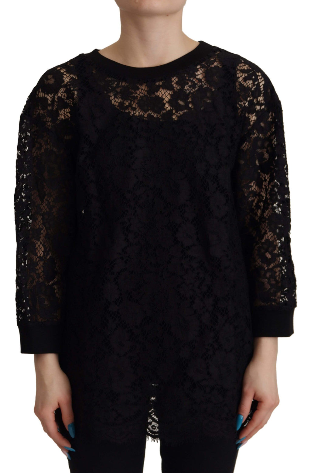 Dolce &amp; Gabbana Elegantes schwarzes Langarm-Bluse-Top