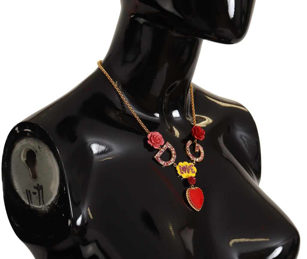 Collier Dolce &amp; Gabbana Glamorous Gold Crystal Charm