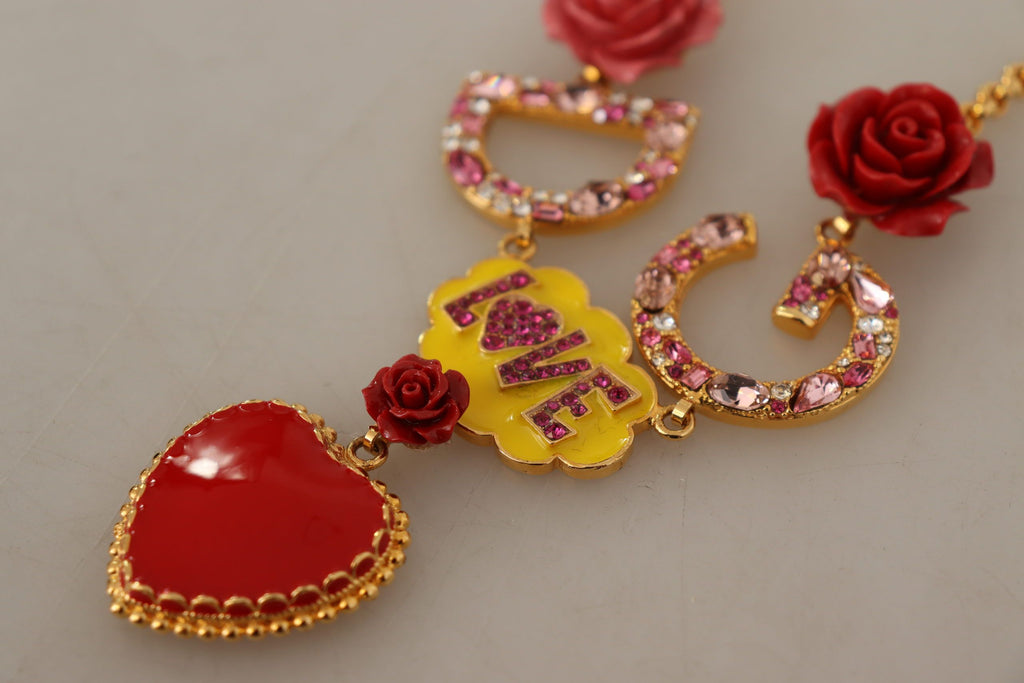 Collier Dolce &amp; Gabbana Glamorous Gold Crystal Charm