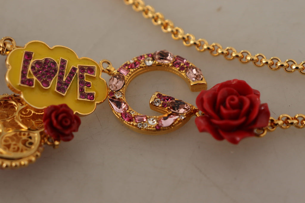 Collier Dolce &amp; Gabbana Glamorous Gold Crystal Charm
