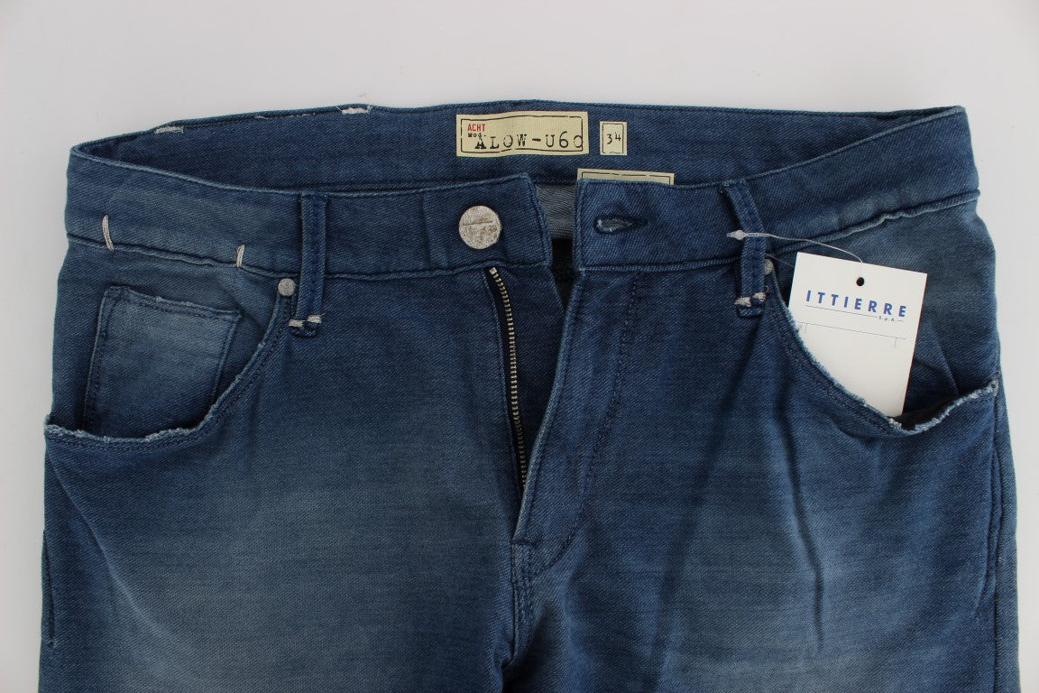 Acht Slim Fit Blue Wash Italienischer Denim