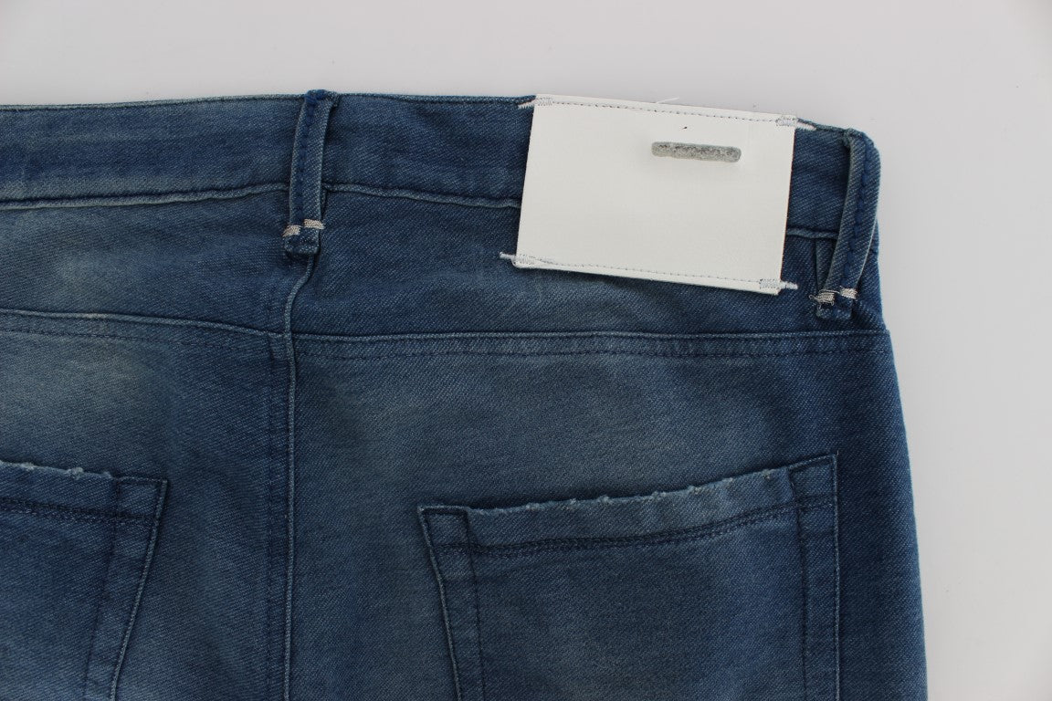 Acht Slim Fit Blue Wash Italienischer Denim