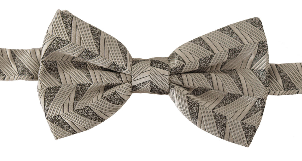 Dolce &amp; Gabbana Elegante graue Seidenfliege