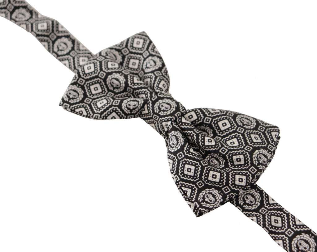 Dolce &amp; Gabbana Elegante schwarze Seidenfliege
