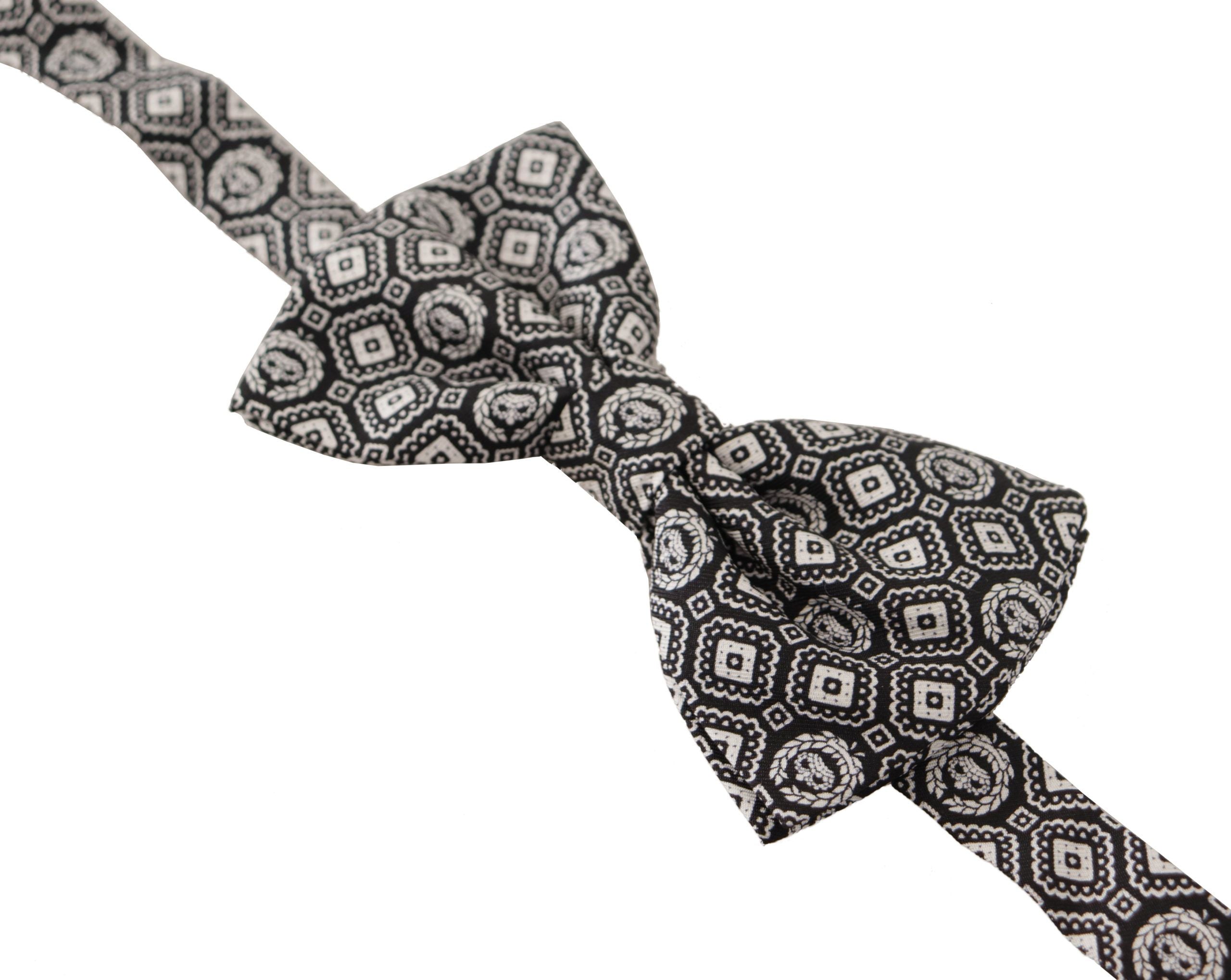Dolce &amp; Gabbana Elegante schwarze Seidenfliege