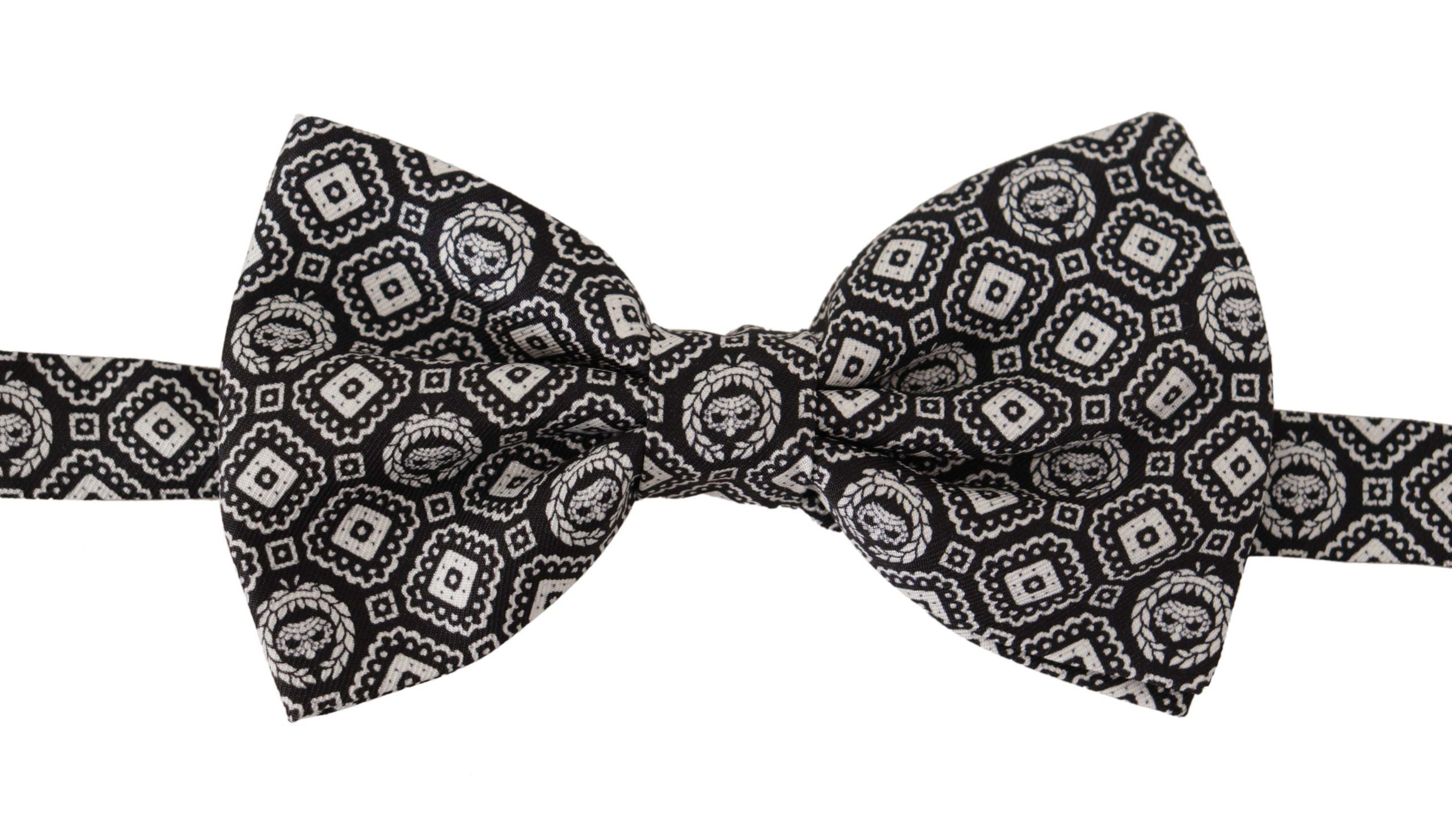 Dolce &amp; Gabbana Elegante schwarze Seidenfliege