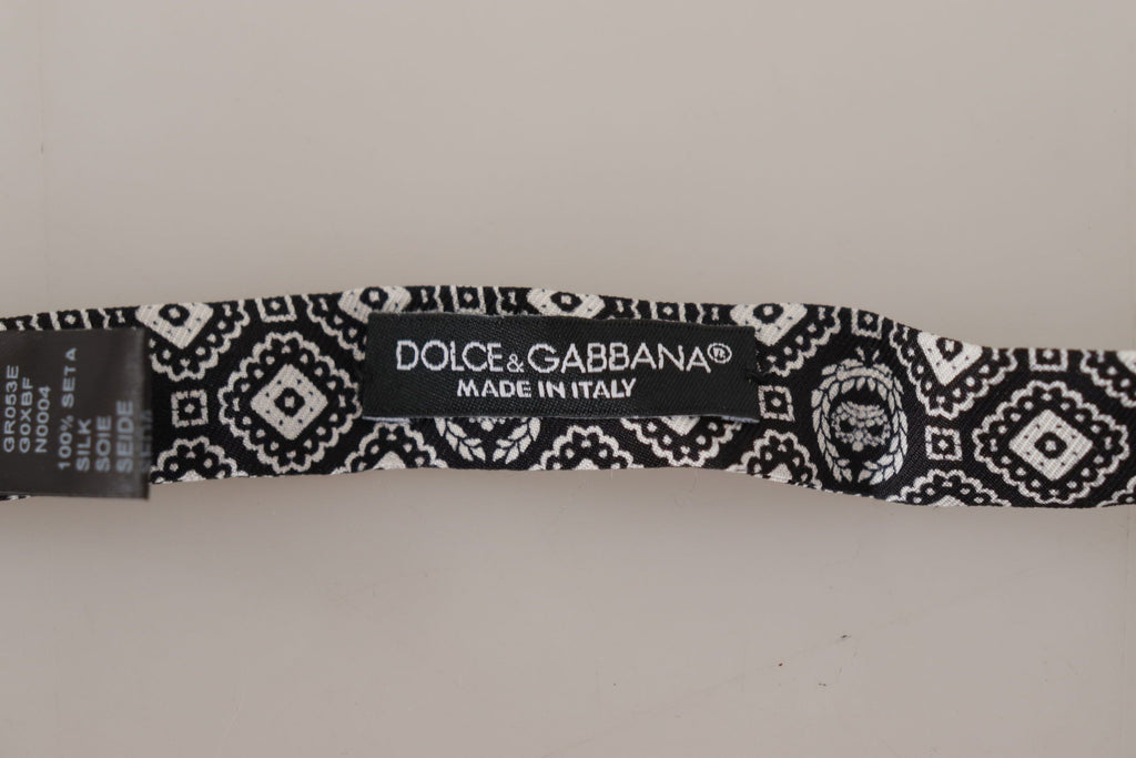 Dolce &amp; Gabbana Elegante schwarze Seidenfliege