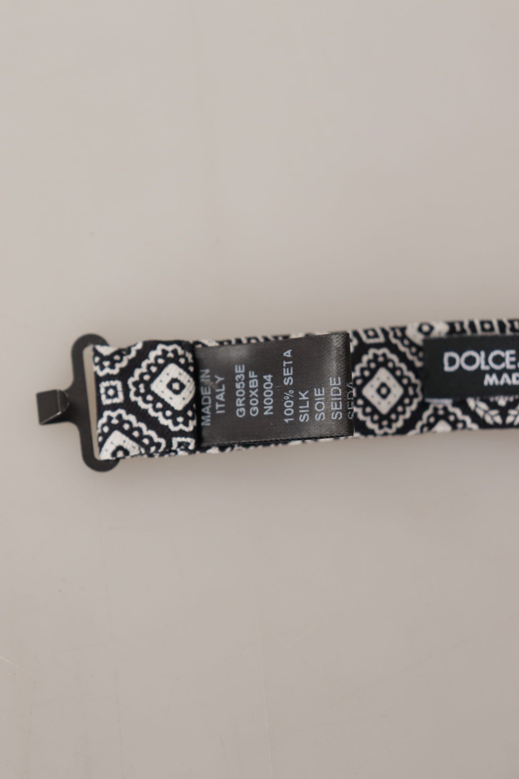 Dolce &amp; Gabbana Elegante schwarze Seidenfliege