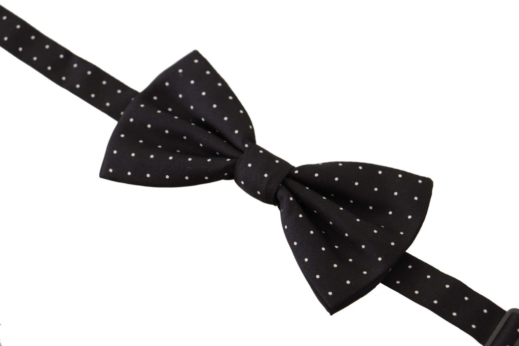 Dolce &amp; Gabbana – Elegante schwarze Seidenfliege mit Punkten
