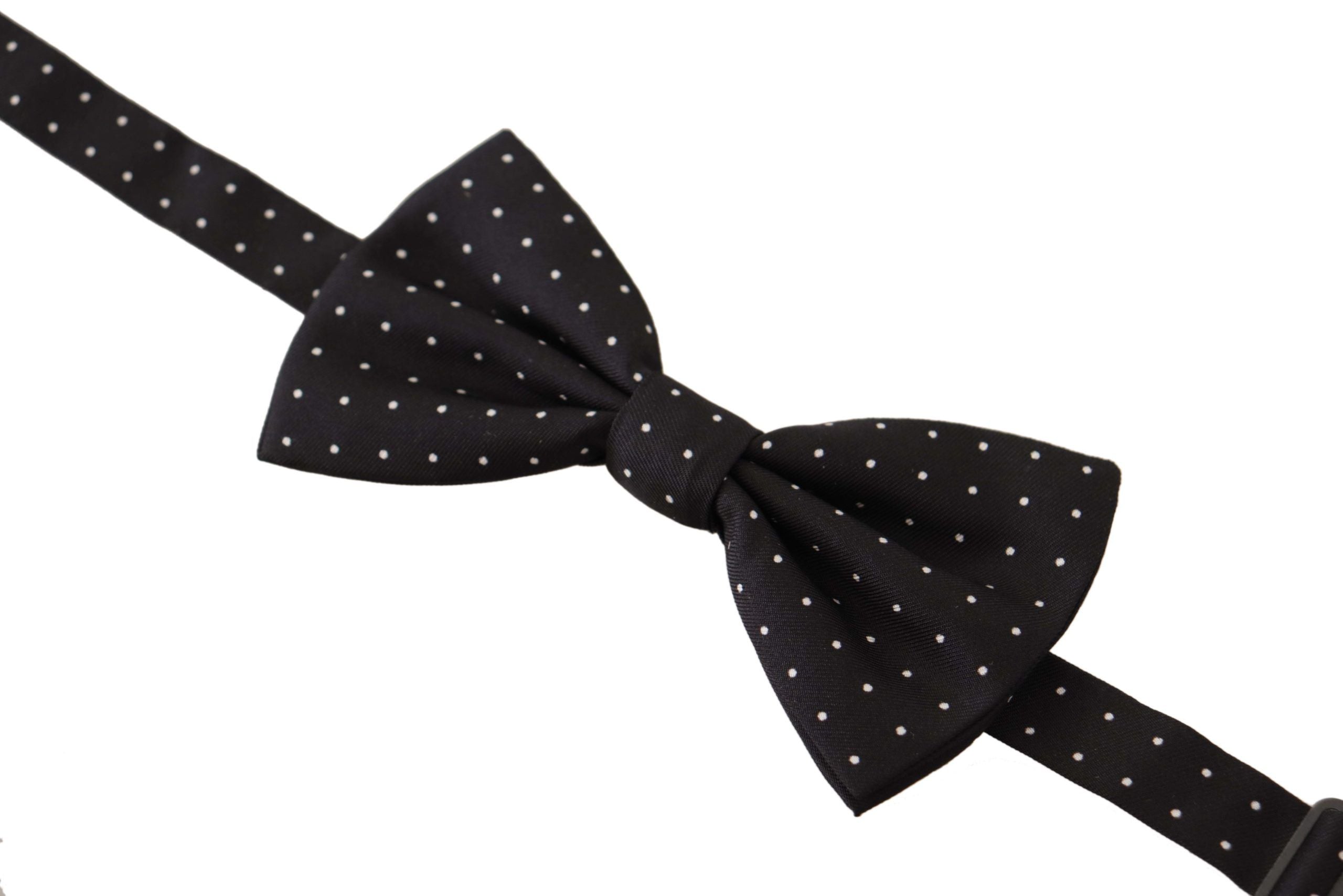 Dolce &amp; Gabbana – Elegante schwarze Seidenfliege mit Punkten