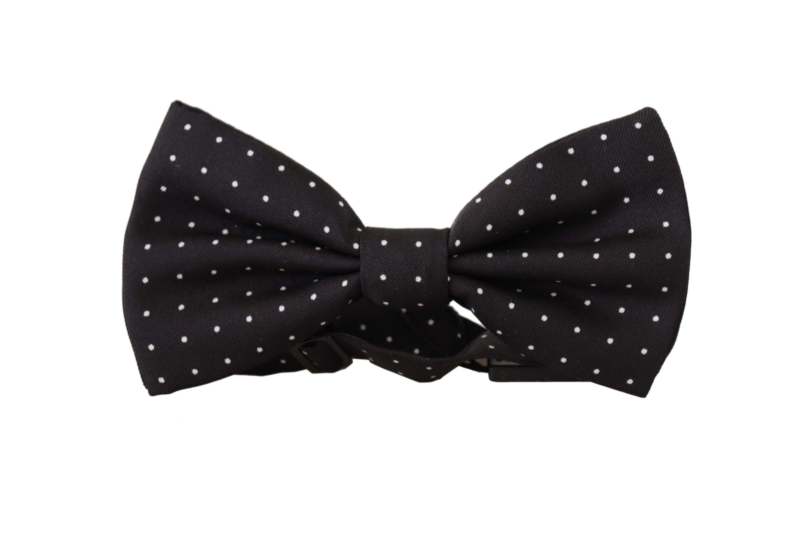 Dolce &amp; Gabbana – Elegante schwarze Seidenfliege mit Punkten
