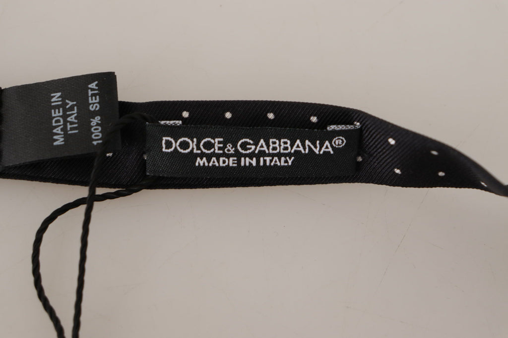 Dolce &amp; Gabbana – Elegante schwarze Seidenfliege mit Punkten
