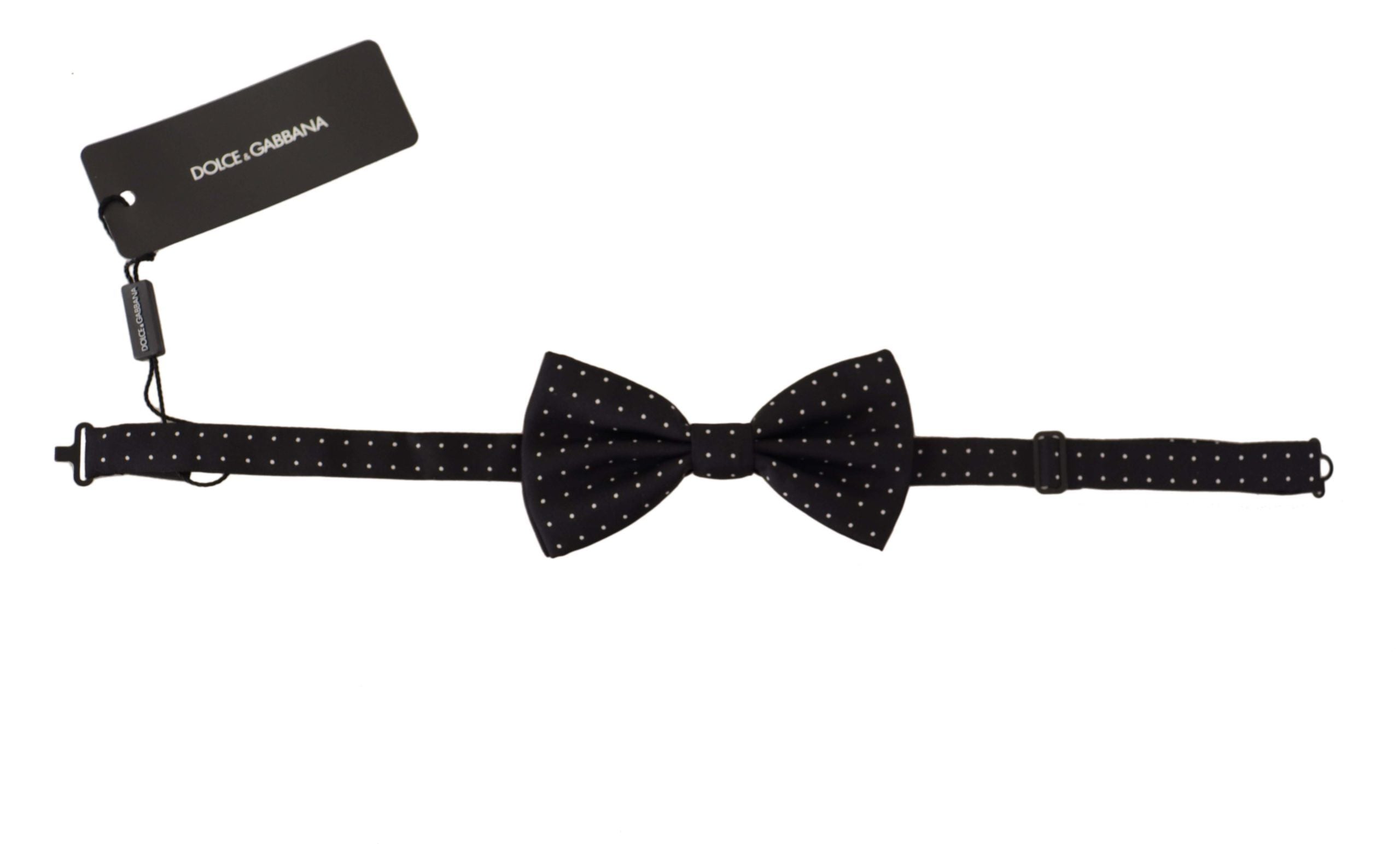 Dolce &amp; Gabbana – Elegante schwarze Seidenfliege mit Punkten