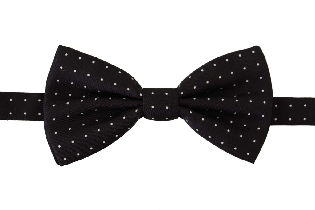 Dolce &amp; Gabbana – Elegante schwarze Seidenfliege mit Punkten