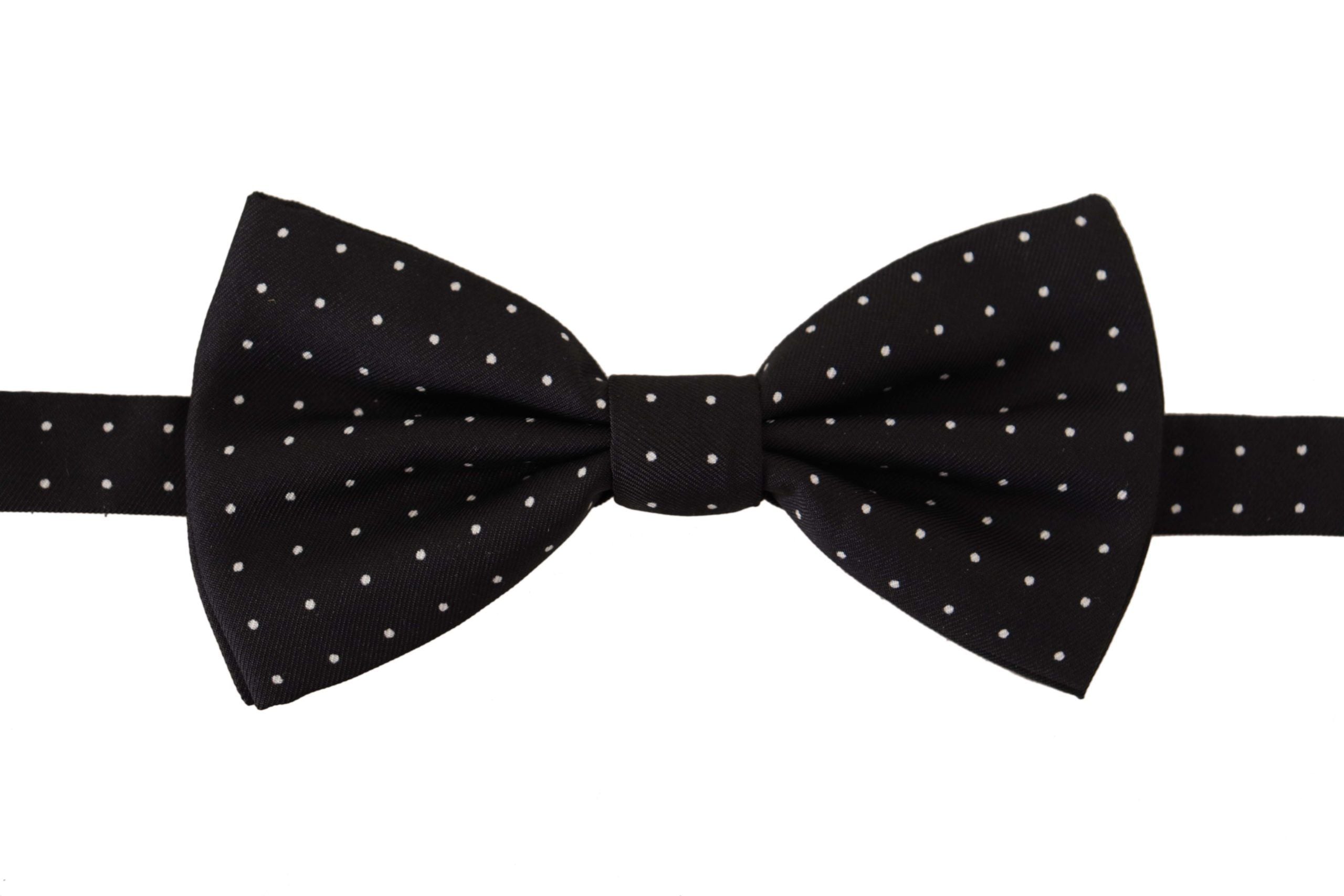 Dolce &amp; Gabbana – Elegante schwarze Seidenfliege mit Punkten