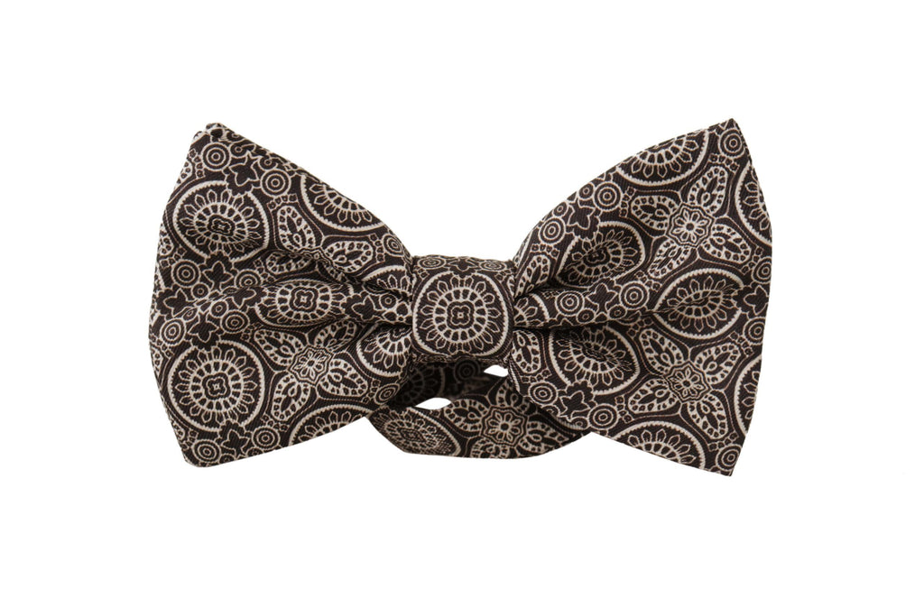 Dolce &amp; Gabbana Elegante schwarz-weiße Seidenfliege