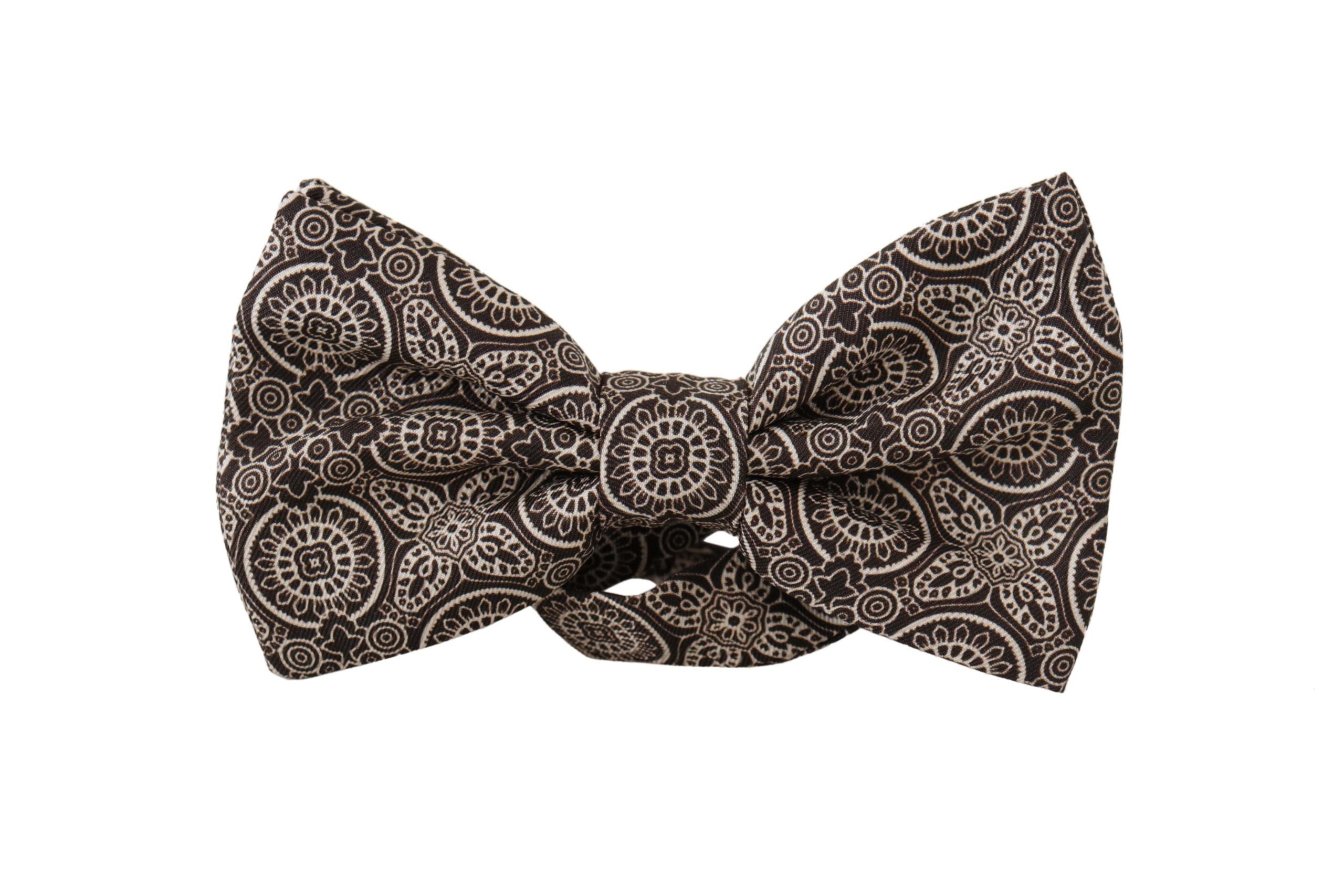 Dolce &amp; Gabbana Elegante schwarz-weiße Seidenfliege