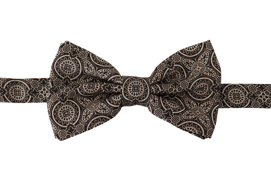 Dolce &amp; Gabbana Elegante schwarz-weiße Seidenfliege