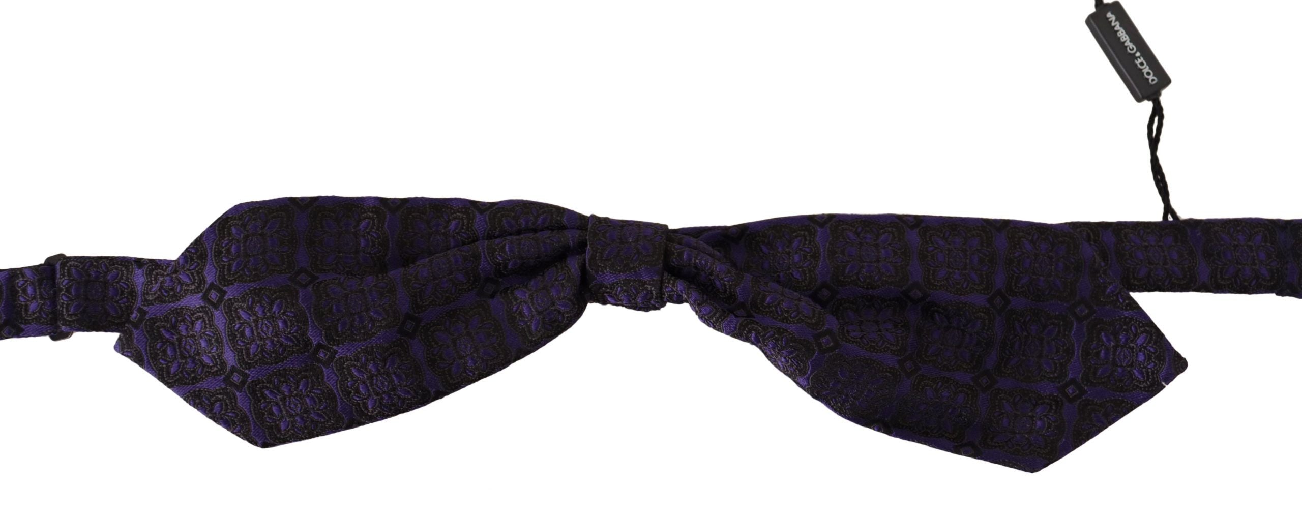 Dolce &amp; Gabbana Elegante blaue Fliege aus Seide mit geometrischem Muster