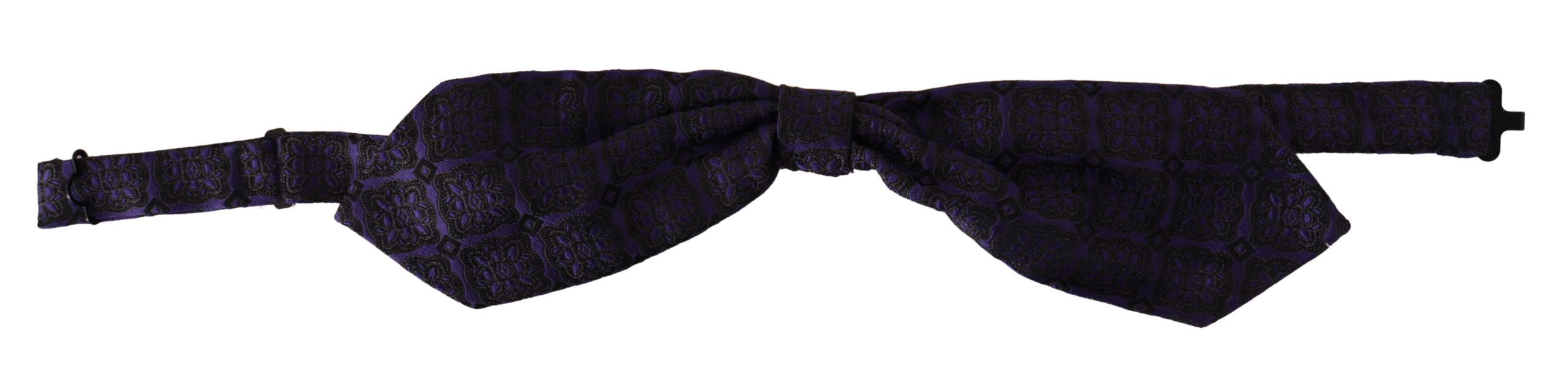 Dolce &amp; Gabbana Elegante blaue Fliege aus Seide mit geometrischem Muster