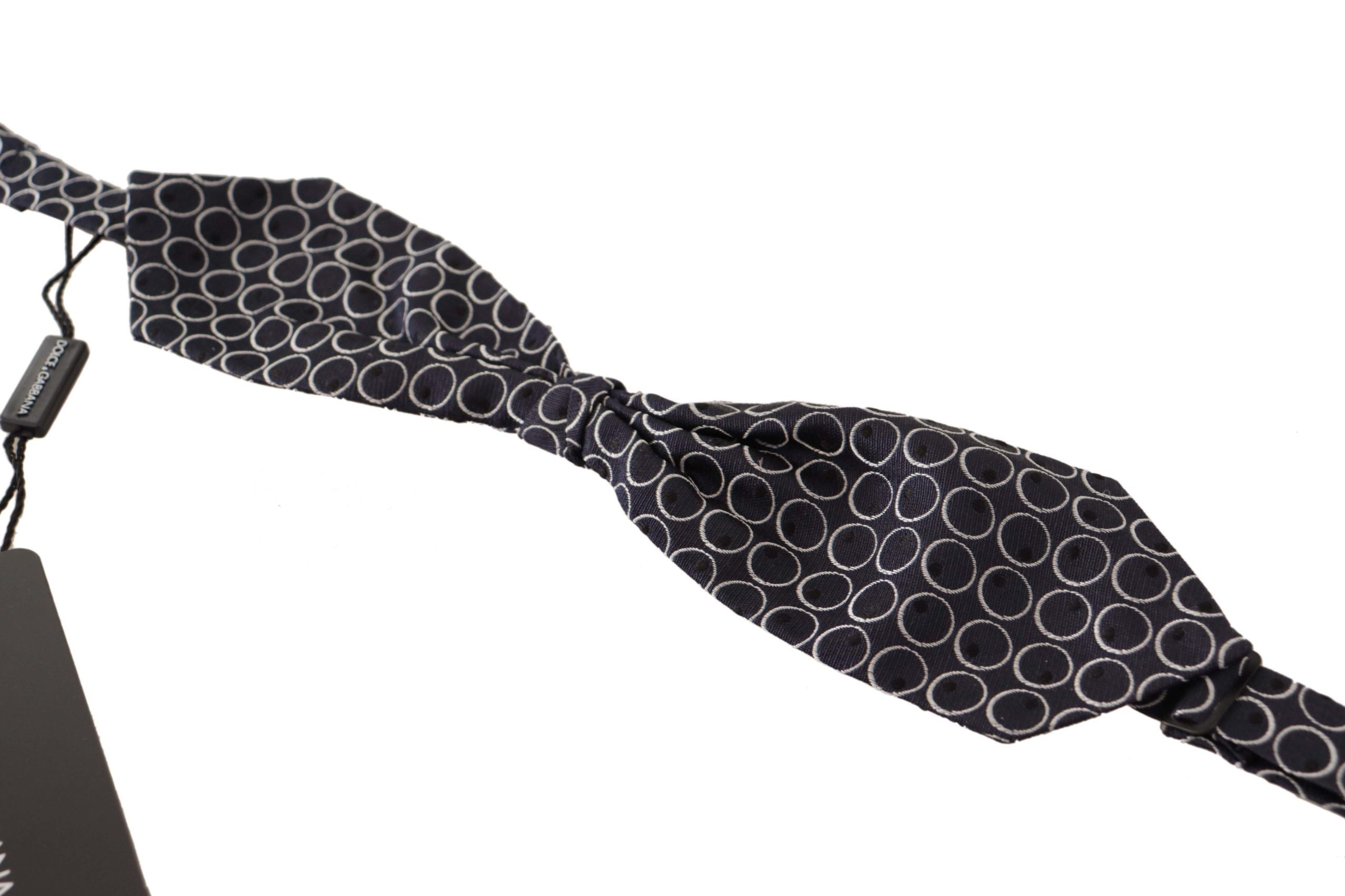 Dolce &amp; Gabbana Elegante schwarz-weiße Seidenfliege