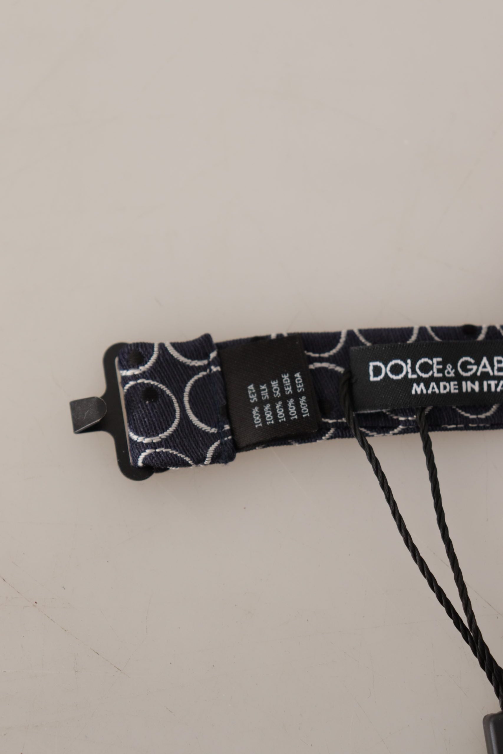 Dolce &amp; Gabbana Elegante schwarz-weiße Seidenfliege