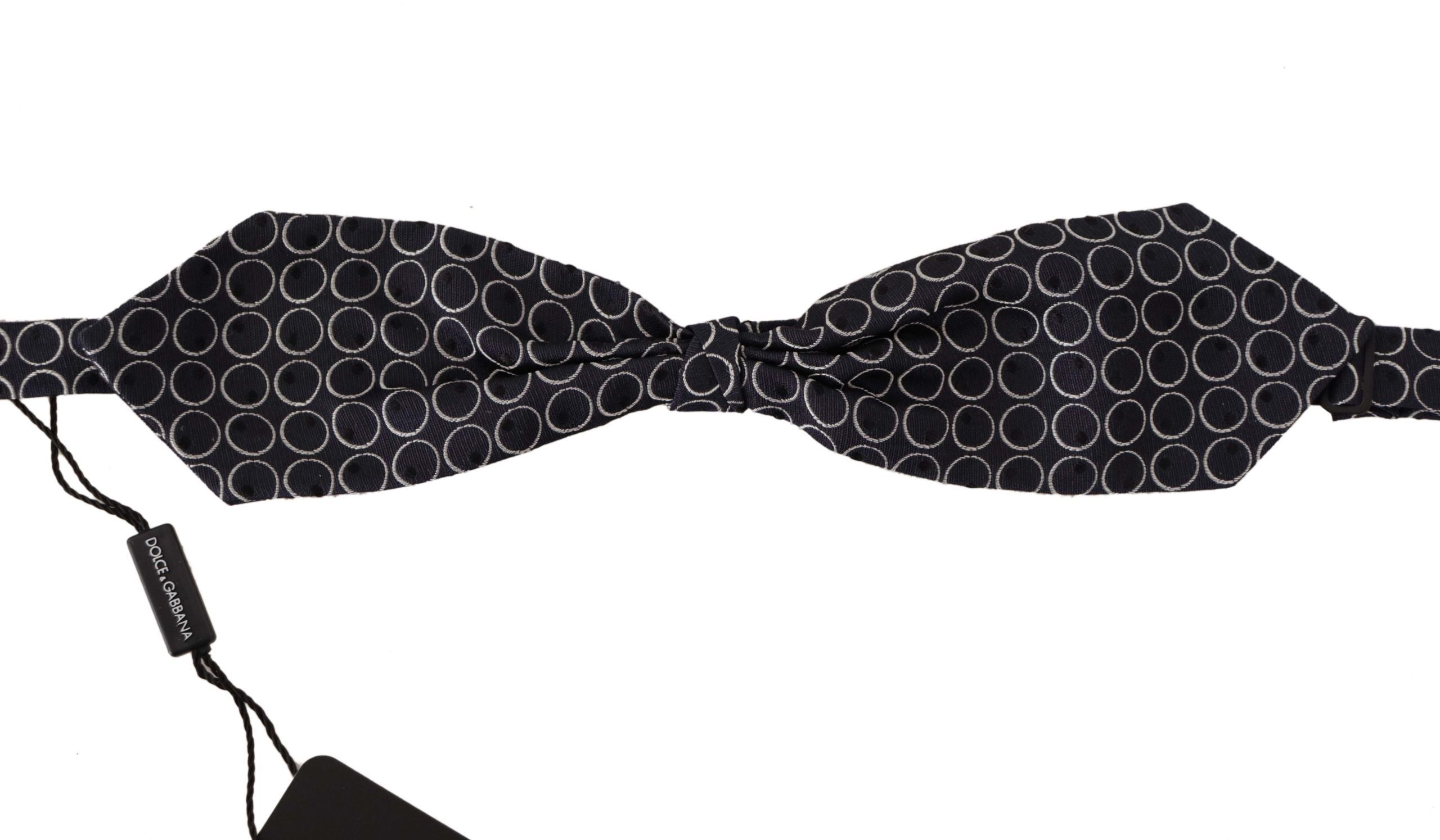 Dolce &amp; Gabbana Elegante schwarz-weiße Seidenfliege