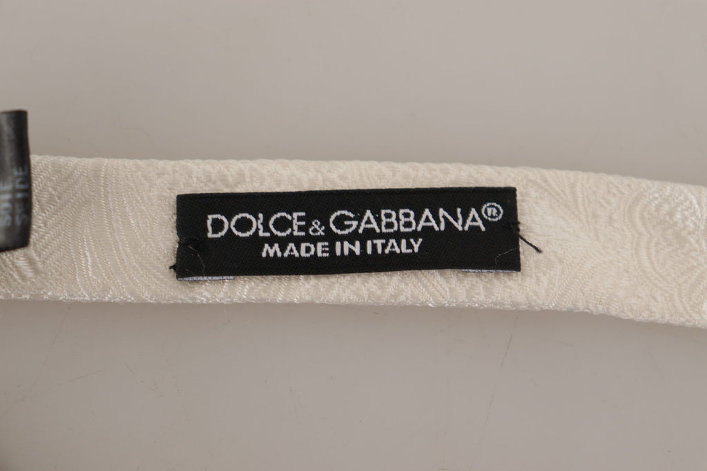 Dolce &amp; Gabbana Elegante weiße Seidenfliege